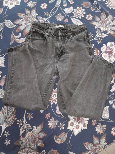 duboke kozne pantalone: Pull&bear mom jeans 38🩶