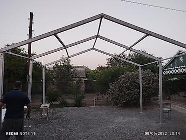 demir qapi bezekleri: Metal karkaslı tent/çadır konstruksiyası - Tətbiq: həyət, tədbir — 1