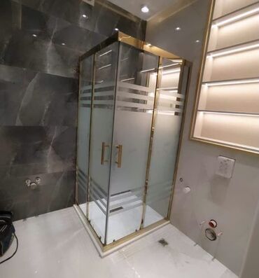Duş kabinaları, arakəsmələr: Yeni Üstü açıq kabina, Künc üçün, Pulsuz çatdırılma — 5