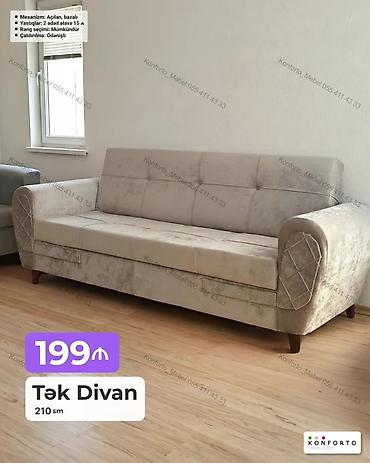 Ev və bağ: Tək divan – 210 sm - Mexanizm: açılan, bazalı (yataq funksiyası və — 1