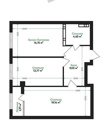 artwin: 3 комнаты, 66 м², Элитка, 4 этаж, ПСО (под самоотделку) — 1