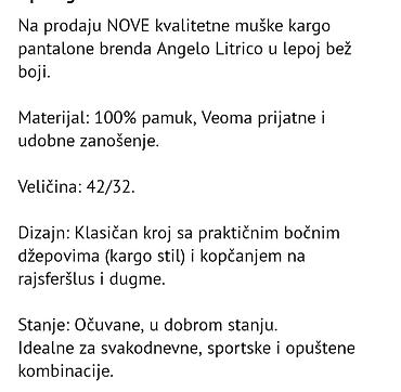 komplet odece: Muške cargo pantalone Angelo Litrico – bež - Materijal: 100% pamuk — 3