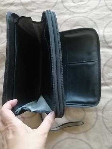 sac bandı: Qara rəngli qol kəmərli kişi portfeli/klatç - Material: süni dəri - — 2