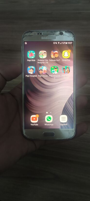 s6 edge plus qiymeti: Samsung Galaxy S6, 32 GB, rəng - Qızılı, Face ID, Barmaq izi, Sensor