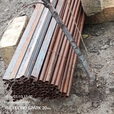 Su boruları: 20 lik turba metresi 1.50 ) profil 4 ün 2 yə 10 ədəd 6 metrə boyunda — 2