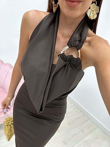 Haljine: Elegantna duga haljina bez rukava sa halter okovratnikom i — 1