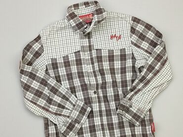 Shirts: Shirt 8 years, condition - Good, pattern - Cell, color - Grey