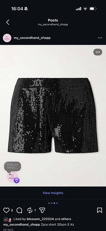 Şortlar: Şort, Zara, S, rəng - Qara — 3