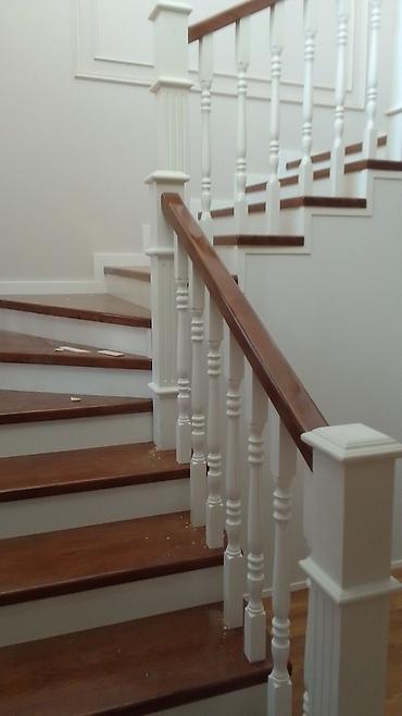 Обшивка лестниц: Лестница заказ алабыз Кара жыгач сосна шпон фонерадан — 24