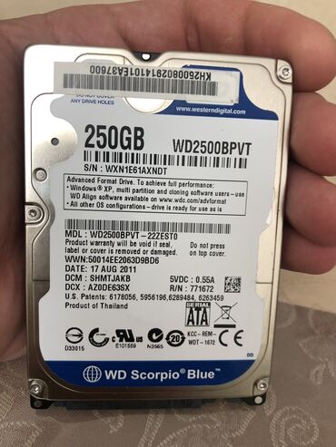 Материнские платы: Жёсткий диск (HDD) Western Digital (WD), 256 ГБ, 2.5"