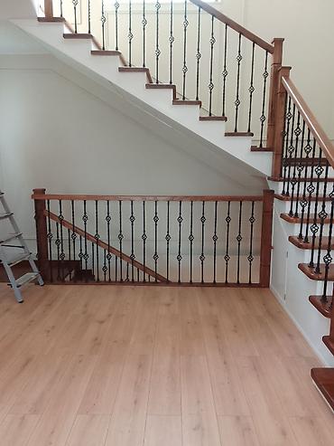 Обшивка лестниц: Лестница заказ алабыз Кара жыгач сосна шпон фонерадан — 29