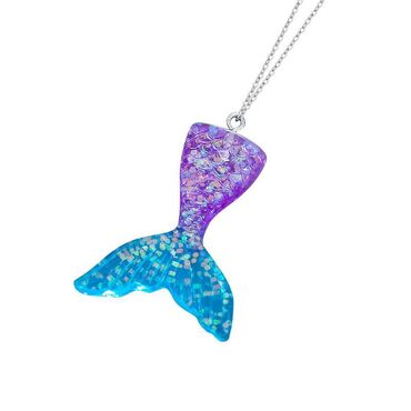Цепочки: Сверкающее ожерелье с подвеской в ​​виде рыбьего хвоста русалки