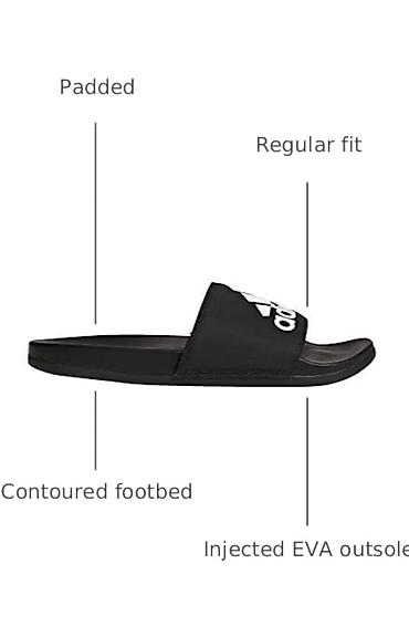 ağ sandallar: Adidas Adilette Comfort slayd sandal - Rəng: qara, iri ağ “adidas” — 4