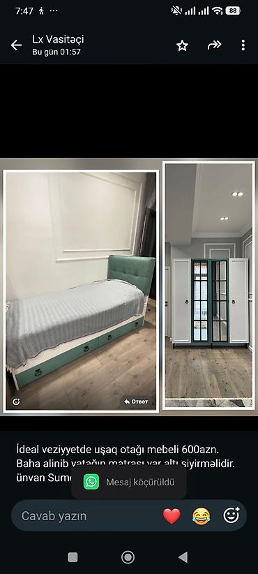 uşaq maşınları ucuz: İdeal veziyyetde uşaq otağı mebeli 600azn. Baha alinib yatağın matrası — 1