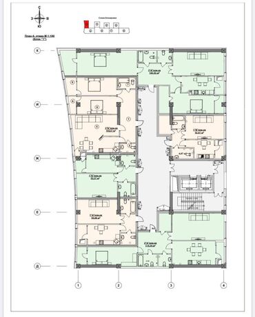 Здания: 3 комнаты, 104 м², Элитка, 6 этаж, ПСО (под самоотделку)