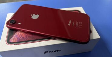 Apple iPhone: IPhone Xr, Б/у, 64 ГБ, Красный, Зарядное устройство, Защитное стекло, Чехол, 100 %