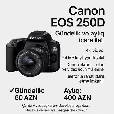 аренда ноутбуков: 📸 Canon EOS 250D – Gündəlik və aylıq icarə ilə! Yeni başlayanlar