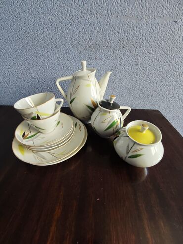 Çay dəstləri və servizlər: Çay dəsti, rəng - Ağ, Farfor, SSRİ — 6