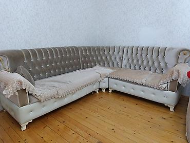 Divanlar: Künc divan, İşlənmiş, Açılmayan, Bazasız, Vеlur parça, Çatdırılma yoxdur — 1