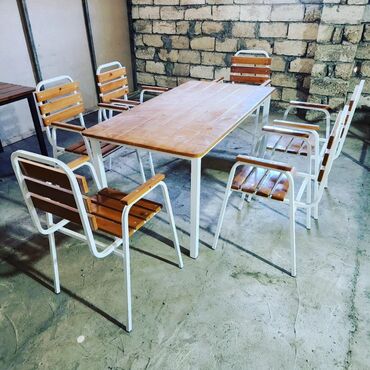 Bağ, çöl masa və oturacaq dəstləri: Yeni, Dördbucaq masa, 4 stul, Açılmayan, Stullar ilə, Taxta, Azərbaycan — 3