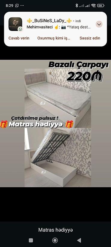220: Bazalı tək çarpayı – 220₼ - Açılır-bazalı mexanizm: yuxarıdan — 1