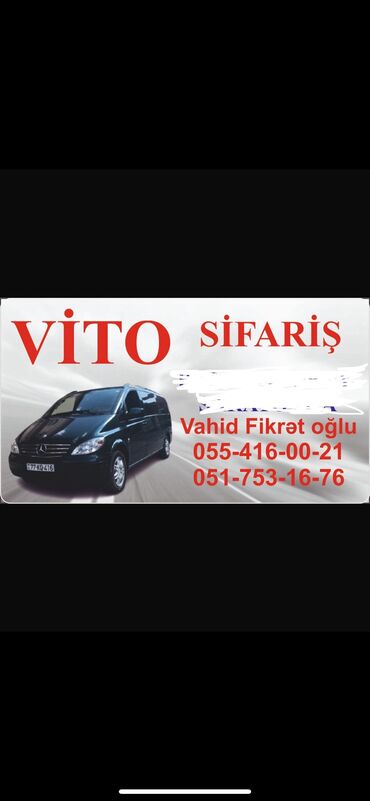 vito sifarisi: Minivan, Bakı - Ağstafa, 8 Oturacaq