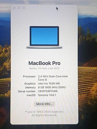postolje za racunar: Prodaje se macbook pro 2013 8/256GB 13.3 8gb 256gb baterija dobra na — 2