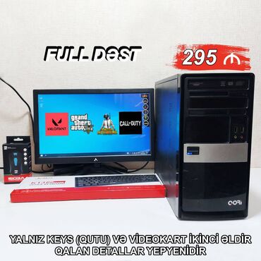 Monitorlar: 🔹 Oyun və Ofis üçün Masaüstü Kompüter – Tam Hazır Komplekt! 🔹 💻 Tək