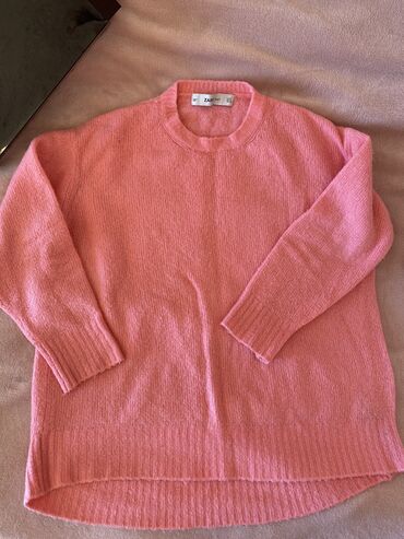 детский свитер с оленями: Женский свитер S (EU 36), цвет - Розовый, Zara