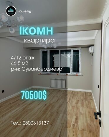 Продажа квартир: 1 комната, 46 м², Элитка, 4 этаж, Евроремонт