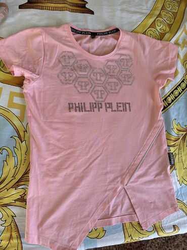 Футболки: Футболка, Облегающая модель, Philipp Plein, Б/у, XS (EU 34)