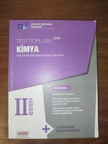 6 ci sinif ümumi tarix testləri: Abituriyentlər üçün kimya test toplusu 2 ci hissə