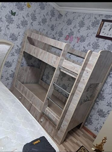 İkimərtəbəli uşaq çarpayıları: Oğlan və qız üçün, Yeni, Çarpayı, Matras ilə, Siyirməli, Laminat — 5