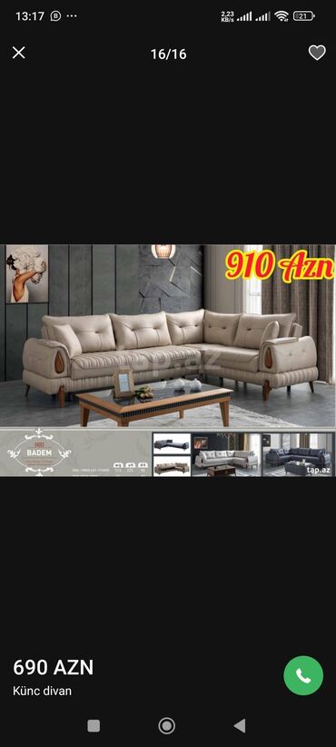 Divanlar: Künc divan, Yeni, Açılan, Bazalı, Nabuk, Ünvana pulsuz çatdırılma — 16