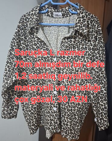 3 duyme koynekler: Leopard naxışlı qadın köynəyi - Bədən ölçüsü: L - Brend etiketində