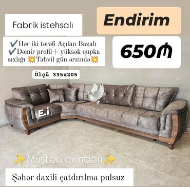 Sifarişlə mebel: Künc divan, Yeni