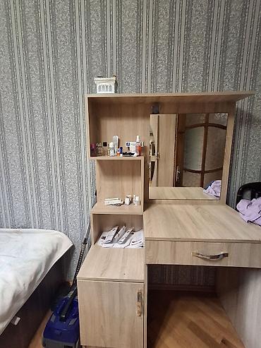 Geniş güzgülü paltar dolabı və Kamot - Material: açıq palıd rəngində — 4