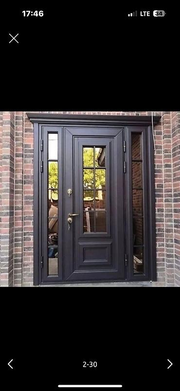 Двери для домов и квартир: Двери для домов и квартир, Бронированная, Одностворчатая, Кыргызстанская, Со стеклом, цвет - Фиолетовый — 25