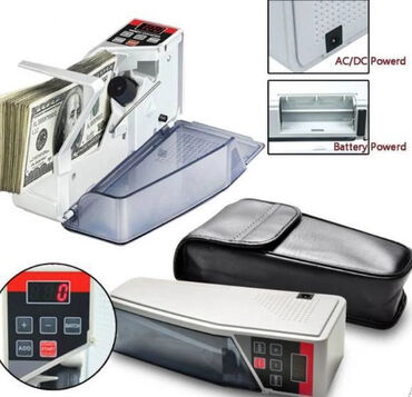 Счетчики банкнот: Портативная Машинка для счета денег Bcash V40, Работает от батареек и