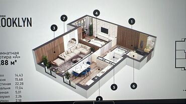 снять квартиру на долгий срок в бишкеке ок: 2 комнаты, 80 м², Элитка, 16 этаж, ПСО (под самоотделку)