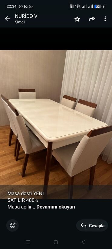 Restoran mebeli: Masa dəsti YENİ SATILIR 480₼ Masa açılır Alınıb istifadə olunmayıb