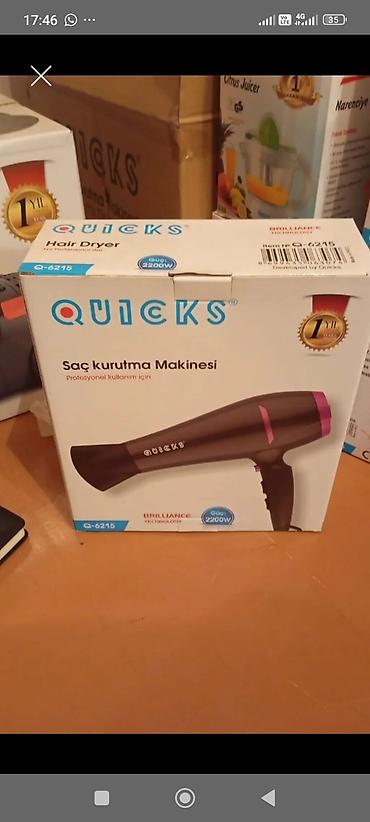 hamam feni: QUICKS saç qurutma maşını – model Q-6215 - Güc: 2200W – sürətli və — 1
