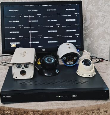 Videokameralar: Monitor DVR Hikvisıon 16 cixislidir. 4 ədəd kamera 2 cöl 2 iceri. 500