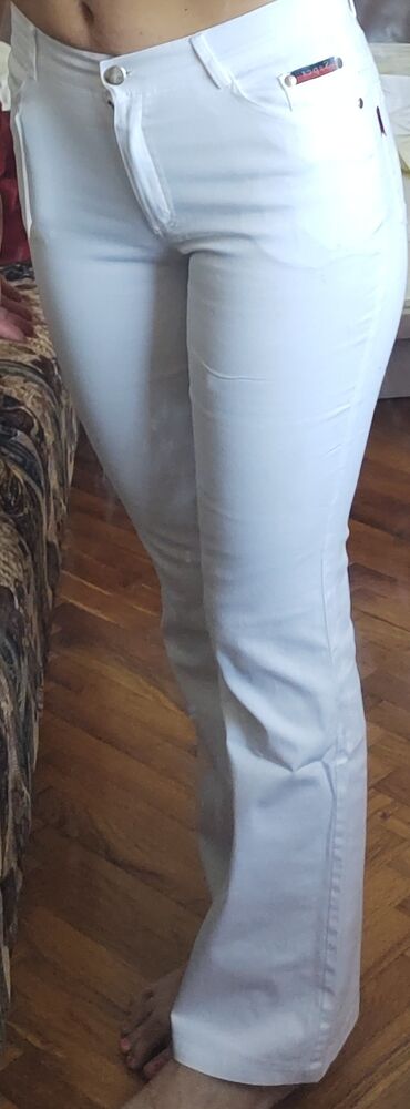 bele pantalone i sako: M (EU 38), L (EU 40), Visok struk, Zvoncare