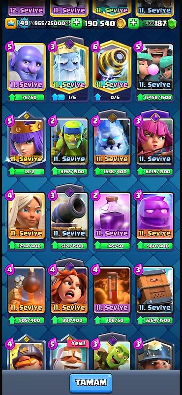 Digər kolleksiyalar: Clash Royale hesabı – yüksək səviyyəli kolleksiya və resurslar - Kral — 5