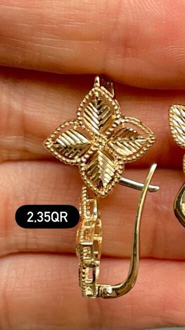 yuxuda sirqa itirmek: Серьги, Желтое золото, 2 г