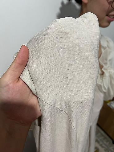 Платья: Этническое длинное платье-накидка цвета экрю с декоративной отделкой — 4