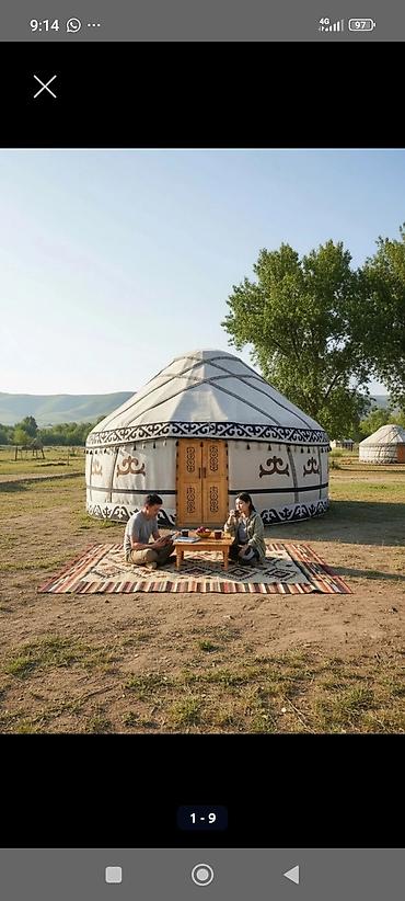 чон: Боз үйлөрдү ижаралоо, Каркасы Жыгач, 75 баш, Полу менен, Самоор, Үстөл — 5