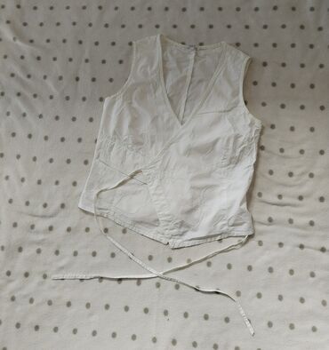 crop top h m: S (EU 36), Pamuk, bоја - Bela