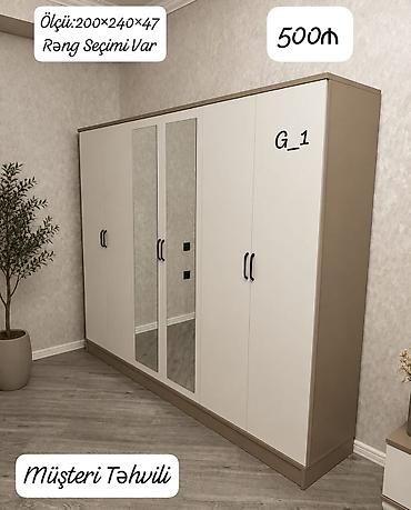 G_1 model paltar dolabı - Ölçü: 200 × 240 × 47 sm - Rəng seçimi var -